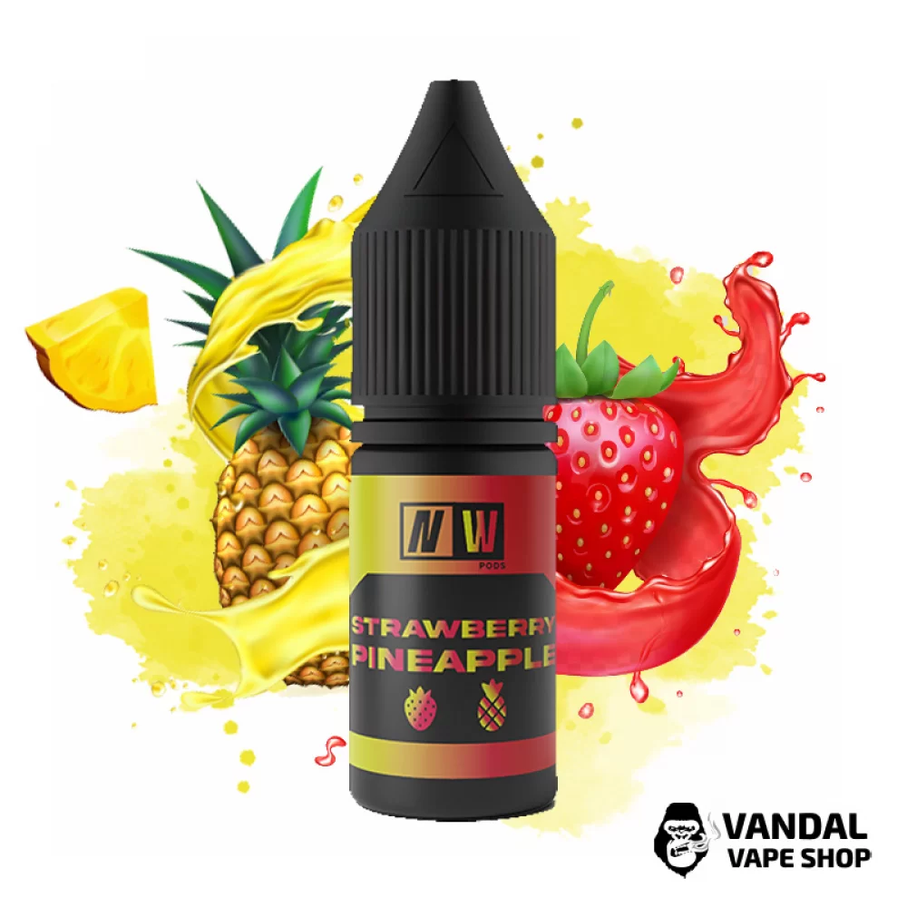 Рідина NW Pods - 10 мл 50 мг на сольовому нікотині зі смаком полуниці і ананаса Рідина NW Pods - 10 мл 50 мг на сольовому нікотині зі смаком полуниці і ананаса