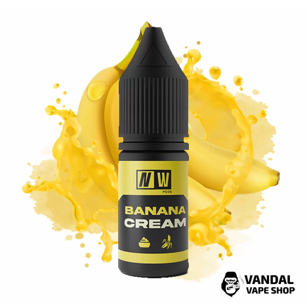 Рідина NW Pods - 10 мл 50 мг на сольовому нікотині зі смаком бананового крему Рідина NW Pods - 10 мл 50 мг на сольовому нікотині зі смаком бананового крему