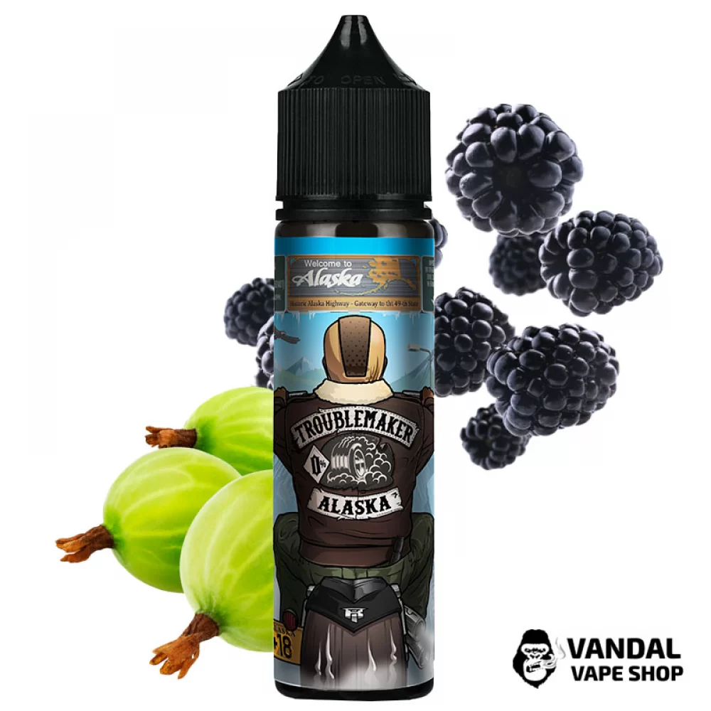 Рідина Troublemaker 60 мл на органічному нікотині 0 мг зі смаком ожини та аґрусу