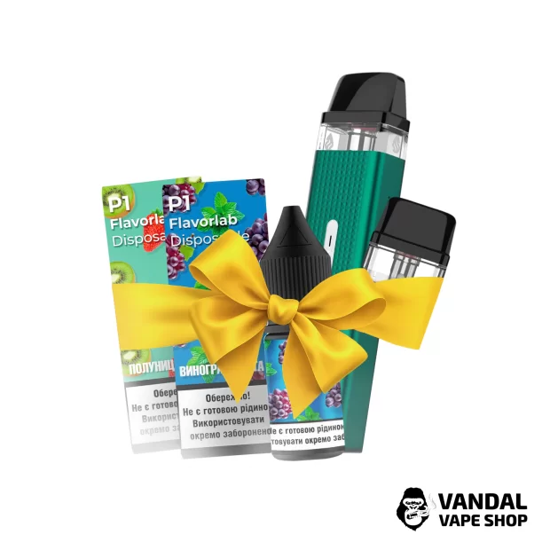 Набір M 2.0: подсистема Vaporesso XROS Mini + Картридж 1.0 Ом + 2 набори для самозамісу  Flavorlab P1 10 мл 50 мг + Стікерпак