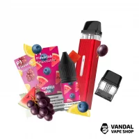 Набір M 2.0: Xros mini Cherry Red + Картридж XROS Mini 1.0 Ом +  Flavorlab p1 10 мл Blueberry Watermelon 50 мг + Grape Lemon 10 мл 50 мг