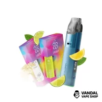 Набір L 2.0: Voopoo VMATE Pro 2 Navy Blue + Lucky 30 Lemon Lime Lemonade 50 мг +  Lucky 30 Buzzina Elder Flowers 50 мг + Стікерпак