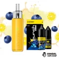 Набір S: подсистема VooPoo Doric Q в жовтому кольорі + набір для самозамісу Punch 15 мл 50 мг зі смаком лимона і чорниці