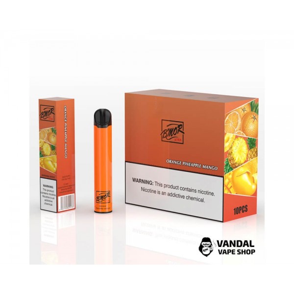 Одноразова Pod-система Pod BMOR XTRA Disposable Pod Kit на 1600 затяжок зі смаком апельсина, ананаса і манго
