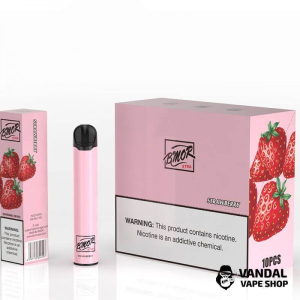 Одноразова Pod-система Pod BMOR XTRA Disposable Pod Kit на 1600 затяжок зі смаком полуниці