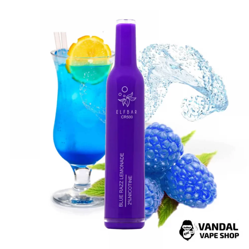 Одноразова Pod-система Elf Bar CR 500 з міцністю нікотину 2% зі смаком лимонаду з блакитної малини Одноразова Pod-система Elf Bar CR 500 з міцністю нікотину 2% зі смаком лимонаду з блакитної малини