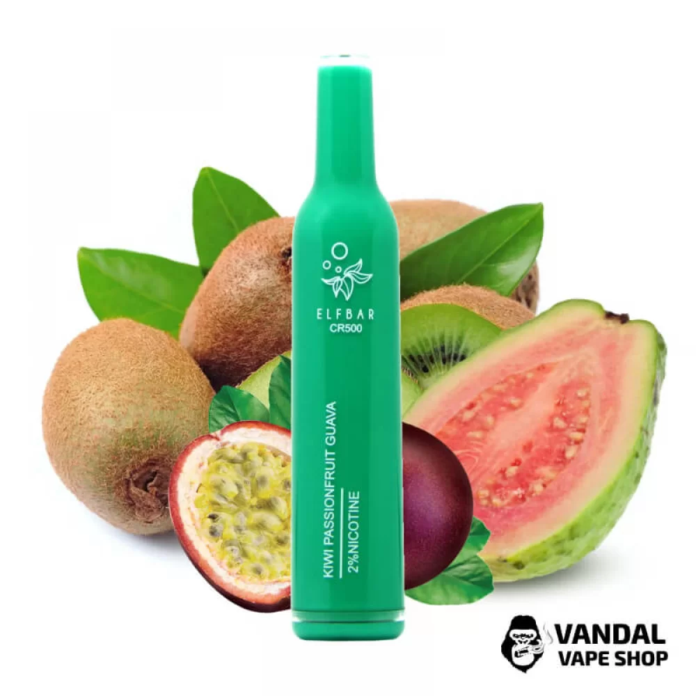 Одноразовая Pod-система Elf Bar CR 500 с крепостью никотина 2% со вкусом киви, маракуйи и гуавы Одноразовая Pod-система Elf Bar CR 500 с крепостью никотина 2% со вкусом киви, маракуйи и гуавы