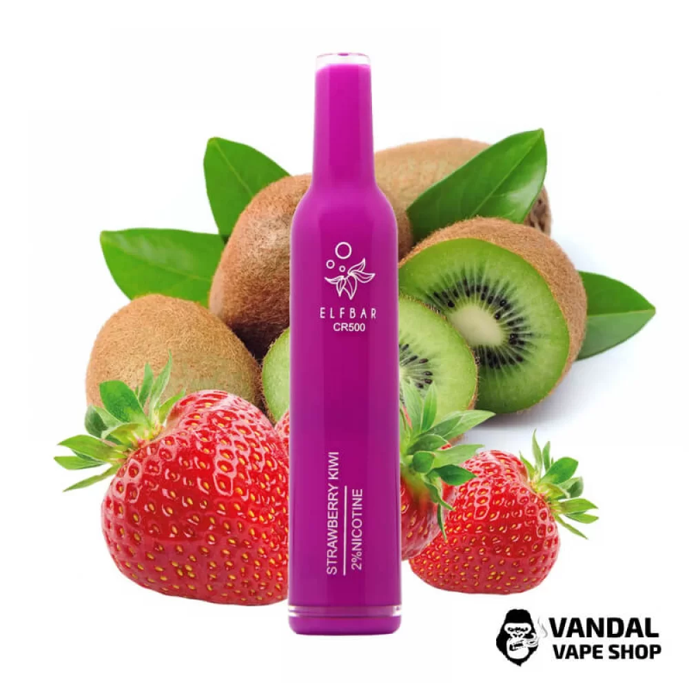 Одноразовая Pod-система Elf Bar CR 500 с крепостью никотина 2% со вкусом клубники с киви Одноразовая Pod-система Elf Bar CR 500 с крепостью никотина 2% со вкусом клубники с киви