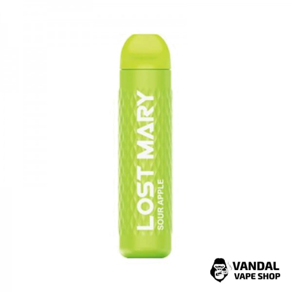 Одноразова Pod-система Lost Mary 3000 Standart з міцністю нікотину 5% зі смаком кислого яблука