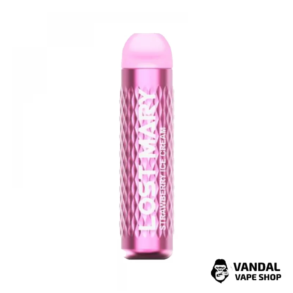 Одноразовая Pod-система Lost Mary 3000 Pro с крепостью никотина 5% со вкусом клубничного мороженого Одноразовая Pod-система Lost Mary 3000 Pro с крепостью никотина 5% со вкусом клубничного мороженого