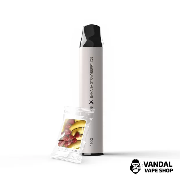 Одноразовий Pod SAB 1500 Disposable Pod 850 мАг 5% на 1500 затяжок зі смаком банана та полуниці