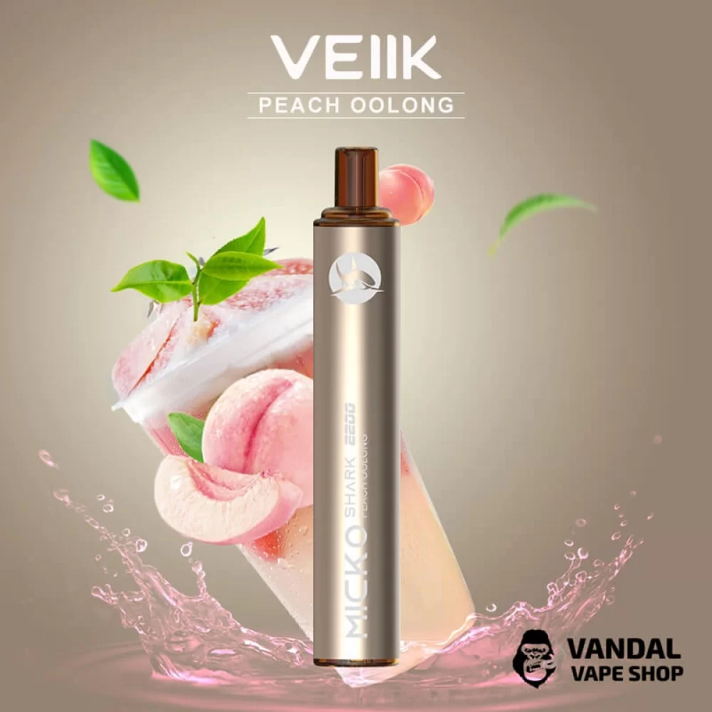 Одноразова Pod-система VEIIK Micko Shark з міцністю нікотину 5% зі смаком чаю "улун" з персиком Одноразова Pod-система VEIIK Micko Shark з міцністю нікотину 5% зі смаком чаю "улун" з персиком