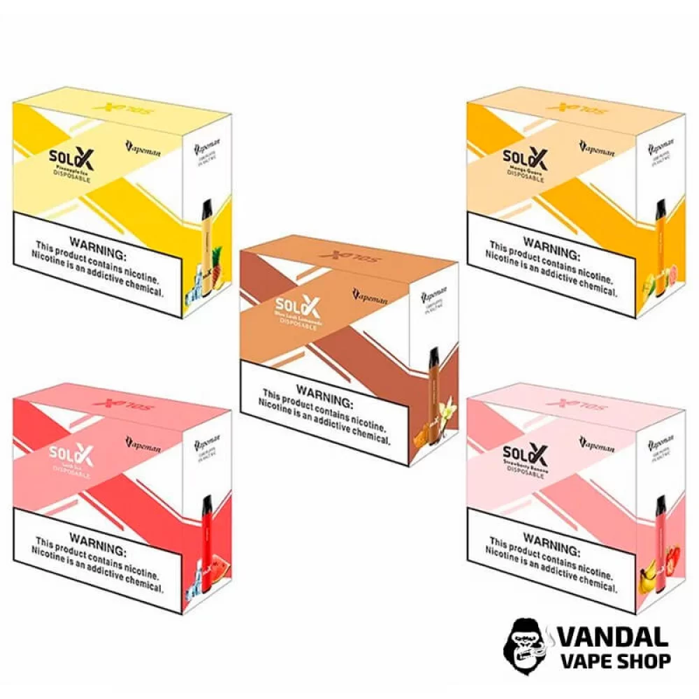 Одноразова Pod система Vapeman SOLO X 50 мг 850 мАг на 1500 затяжок Одноразова Pod система Vapeman SOLO X 50 мг 850 мАг на 1500 затяжок