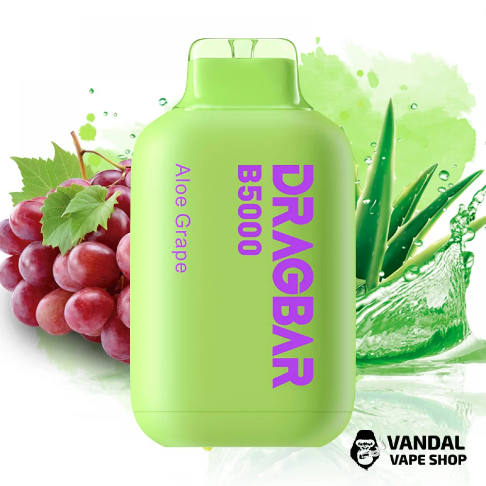 Одноразовая Pod система DragBar B5000 50 мг 500 мАч на 5000 затяжек со вкусом алоэ и винограда