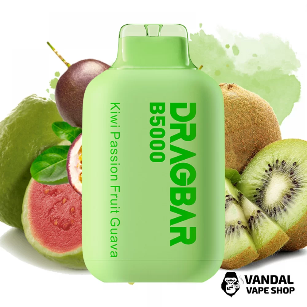 Одноразовая Pod система DragBar B5000 50 мг 500 мАч на 5000 затяжек со вкусом киви, маракуи и гуавы