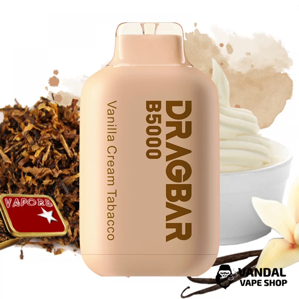 Одноразова Pod система DragBar B5000 50 мг 500 мАг на 5000 затяжок зі смаком тютюна з ванільним кремом Одноразова Pod система DragBar B5000 50 мг 500 мАг на 5000 затяжок зі смаком тютюна з ванільним кремом