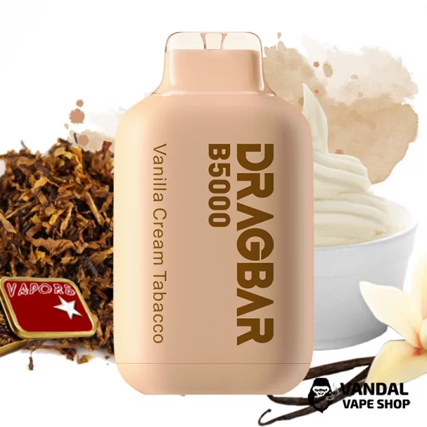 Одноразовая Pod система DragBar B5000 50 мг 500 мАч на 5000 затяжек со вкусом табака и ванильного крема