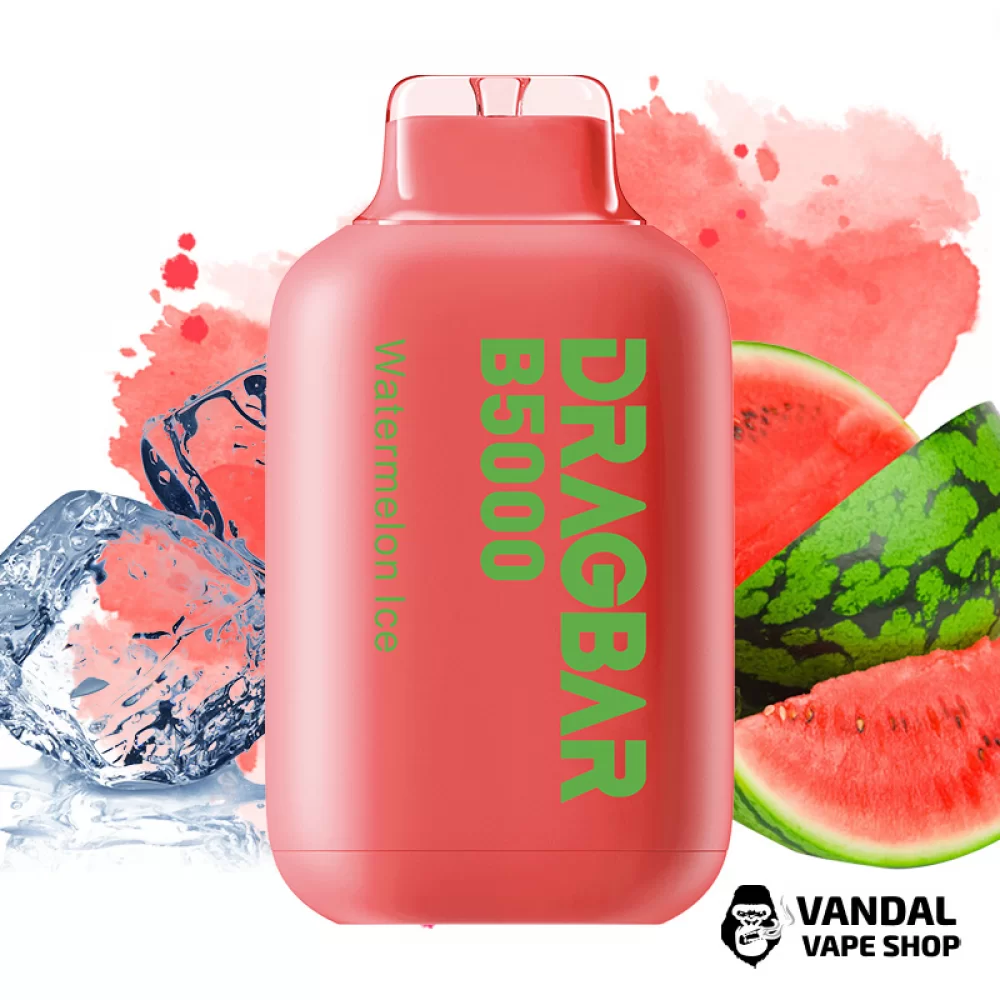 Одноразова Pod система DragBar B5000 50 мг 500 мАг на 5000 затяжок зі смаком кавуна з холодком Одноразова Pod система DragBar B5000 50 мг 500 мАг на 5000 затяжок зі смаком кавуна з холодком