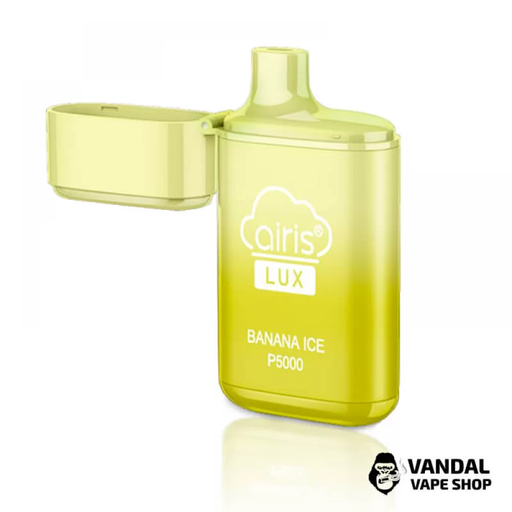 Одноразовый Pod Airis Lux P5000 650 мАч 5% на 5000 затяжек со вкусом банана с холодком Одноразовый Pod Airis Lux P5000 650 мАч 5% на 5000 затяжек со вкусом банана с холодком