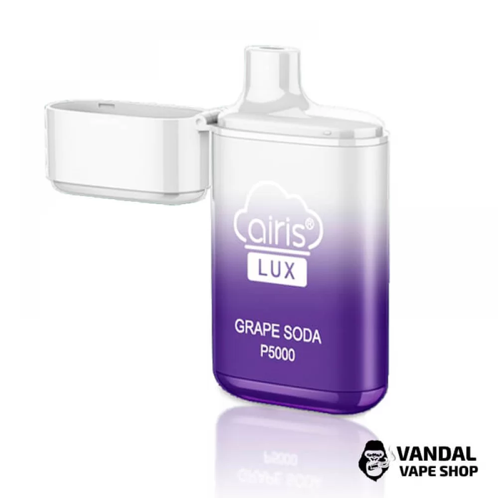 Одноразовий Pod Airis Lux P5000 650 мАг 5% на 5000 затяжок зі смаком виноградної газованки Одноразовий Pod Airis Lux P5000 650 мАг 5% на 5000 затяжок зі смаком виноградної газованки
