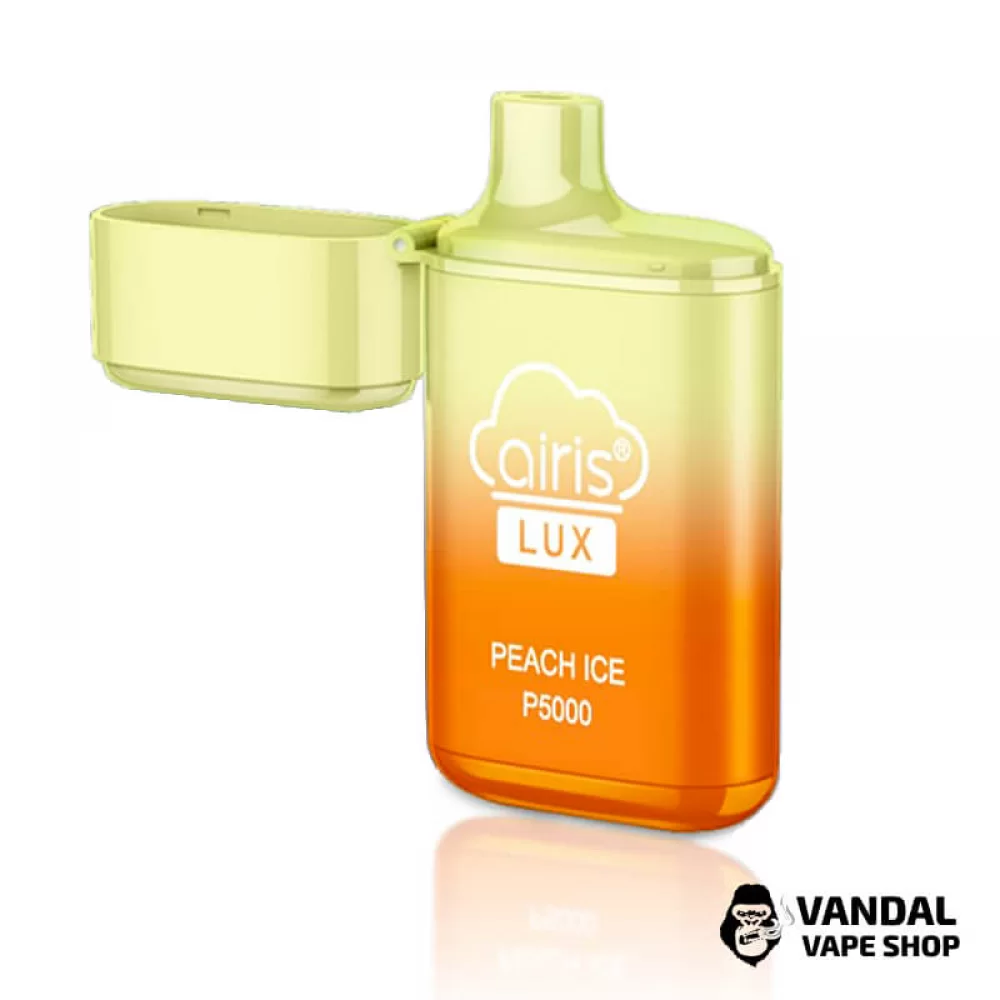 Одноразовий Pod Airis Lux P5000 650 мАг 5% на 5000 затяжок зі смаком персика з холодком Одноразовий Pod Airis Lux P5000 650 мАг 5% на 5000 затяжок зі смаком персика з холодком