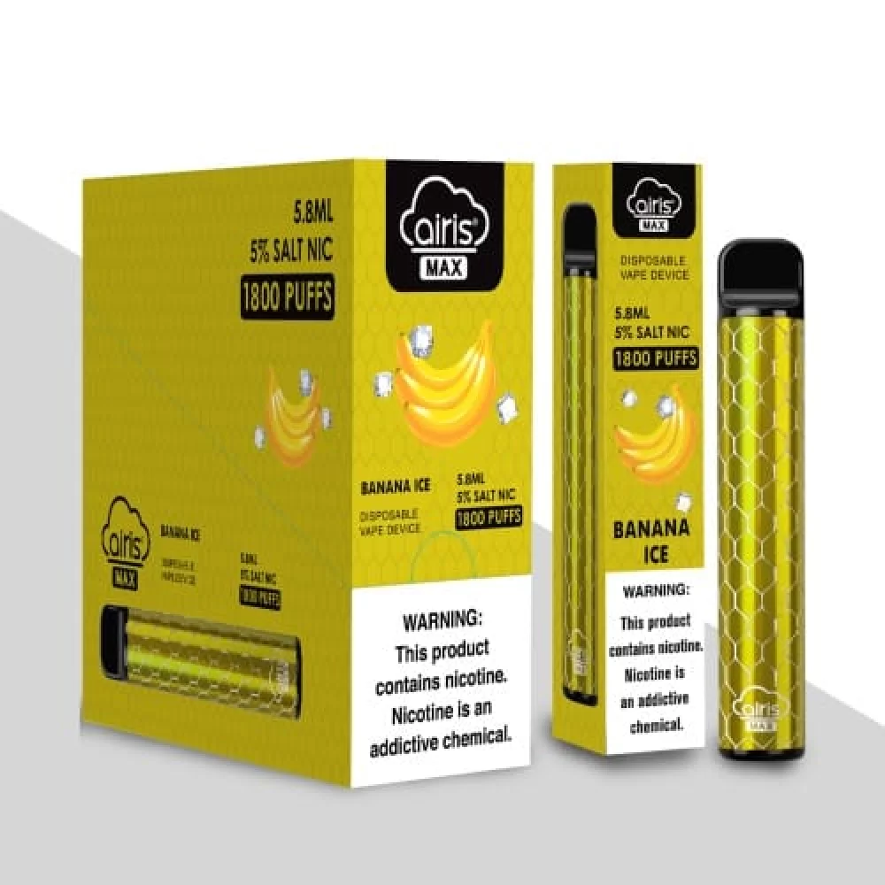 Одноразова Pod система Airis Max Pod Disposable Device 950mAh на 1800 затяжок зі смаком банану з льодом