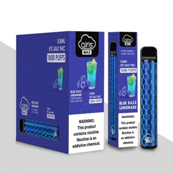 Одноразовая Pod система Airis Max Disposable Device 950mAh на 1800 затяжек со вкусом Лимонада из голубой малины