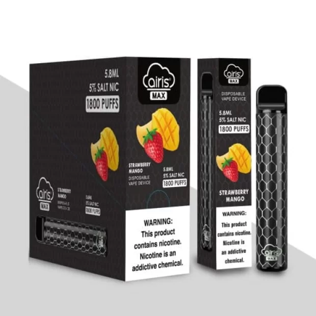 Одноразовая Pod система Airis Max Disposable Device 950mAh на 1800 затяжек со вкусом Клубники и манго