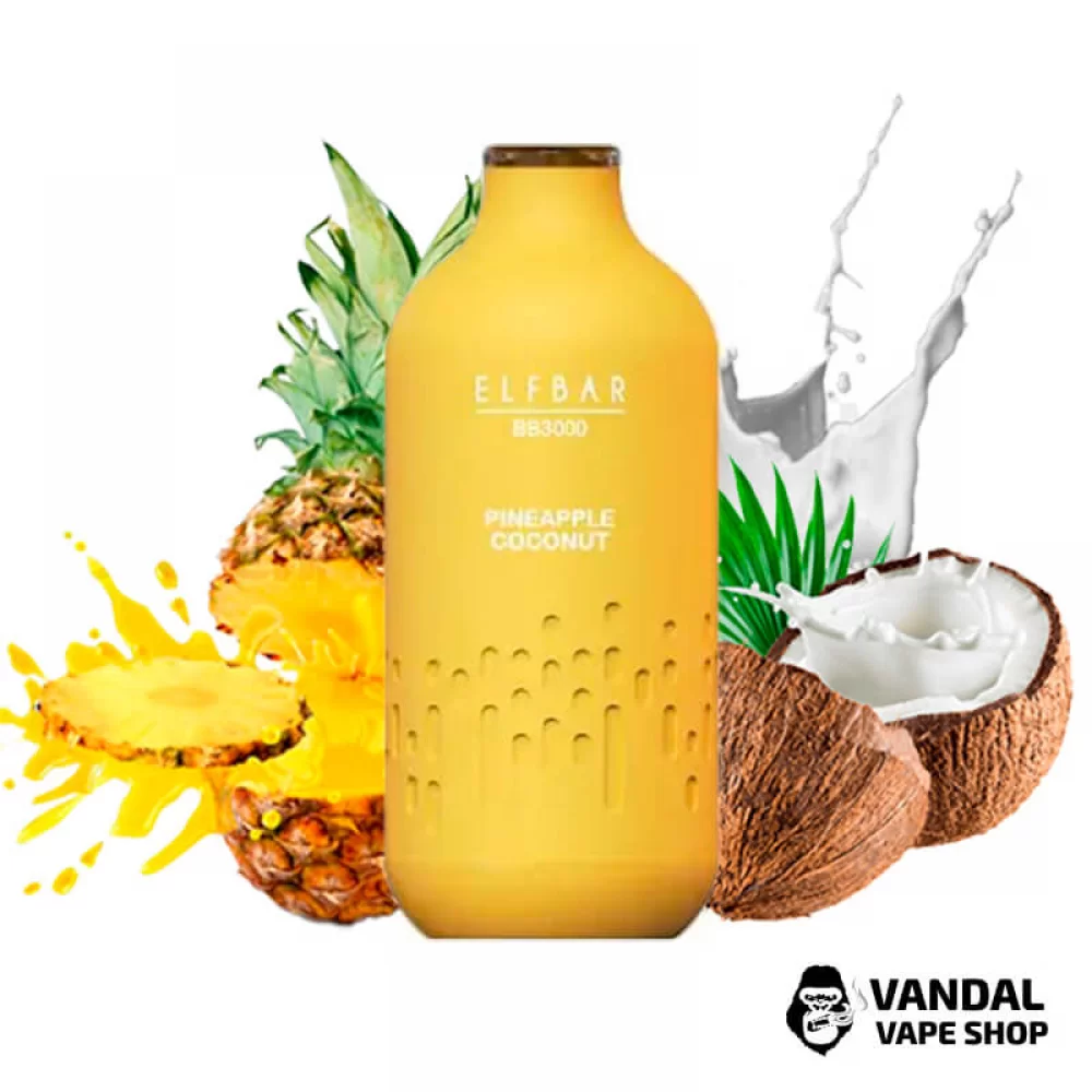 Одноразовый Pod Elf Bar BB3000 Disposable Pod 650mAh 5% на 3000 затяжек со вкусом ананаса и кокоса Одноразовый Pod Elf Bar BB3000 Disposable Pod 650mAh 5% на 3000 затяжек со вкусом ананаса и кокоса