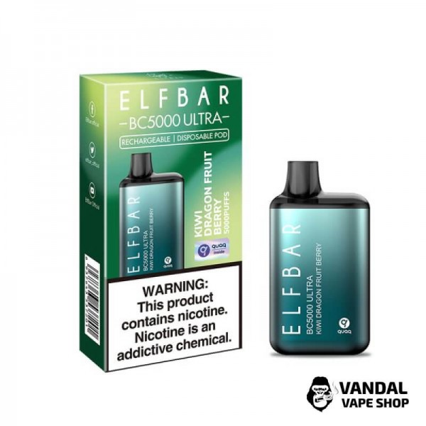 Одноразовый Elf Bar BC5000 Ultra 650 мАч 5% на 5000 затяжек со вкусом киви, питайи и микса ягод