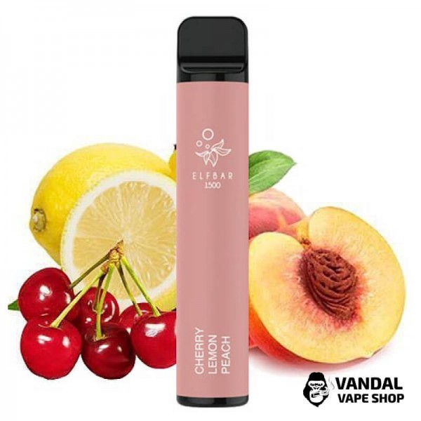 Одноразовый Pod Elf Bar 1500 Disposable Device 850mAh 5% на 1500 затяжек со вкусом вишни, лимона и персика