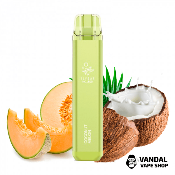 Одноразовий Pod Elf Bar NC1800 Disposable Device 950mAh 5% на 1800 затяжок зі смаком кокосу з динею