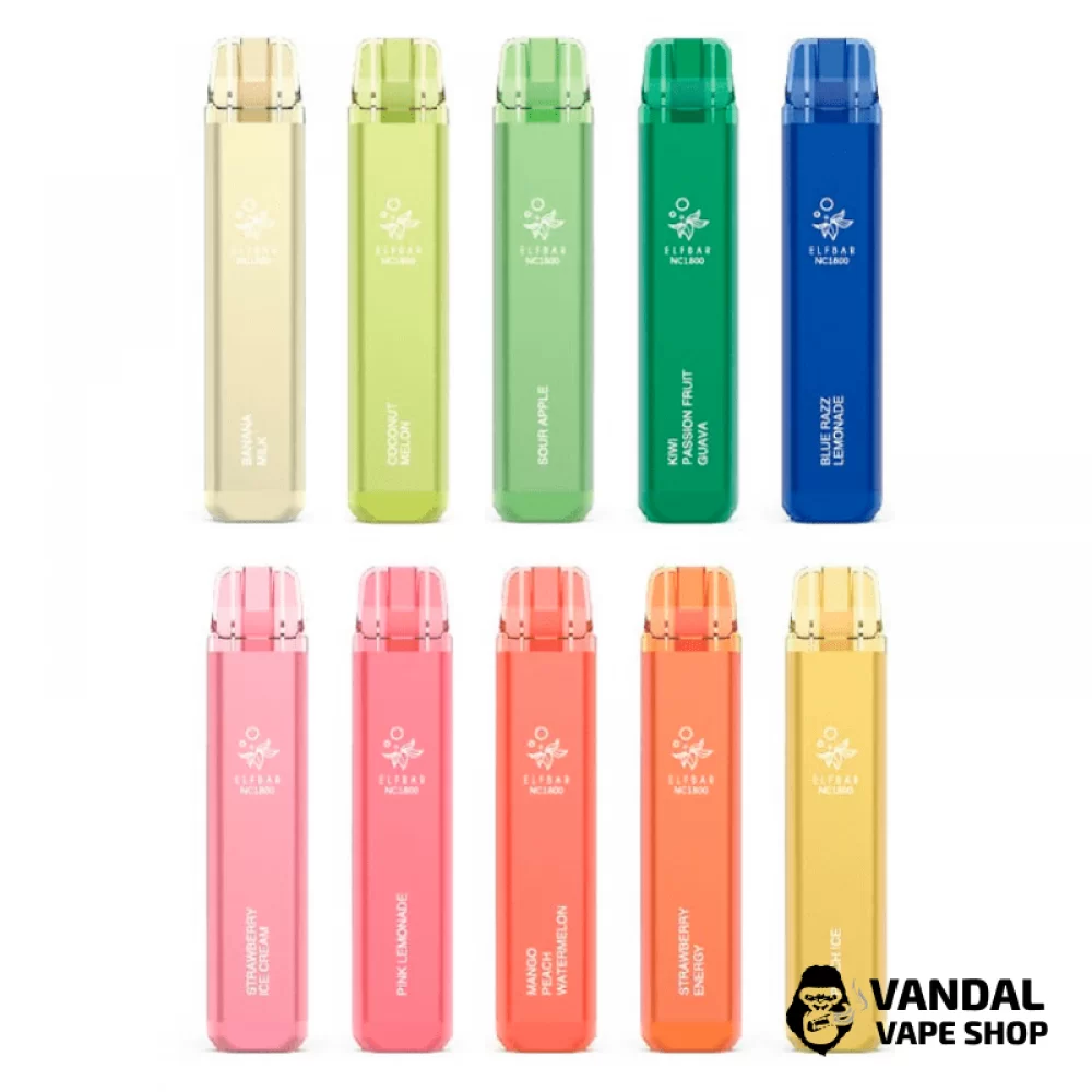 Одноразовый Pod Elf Bar NC1800 Disposable Device 950mAh 5% на 1800 затяжек Одноразовый Pod Elf Bar NC1800 Disposable Device 950mAh 5% на 1800 затяжек