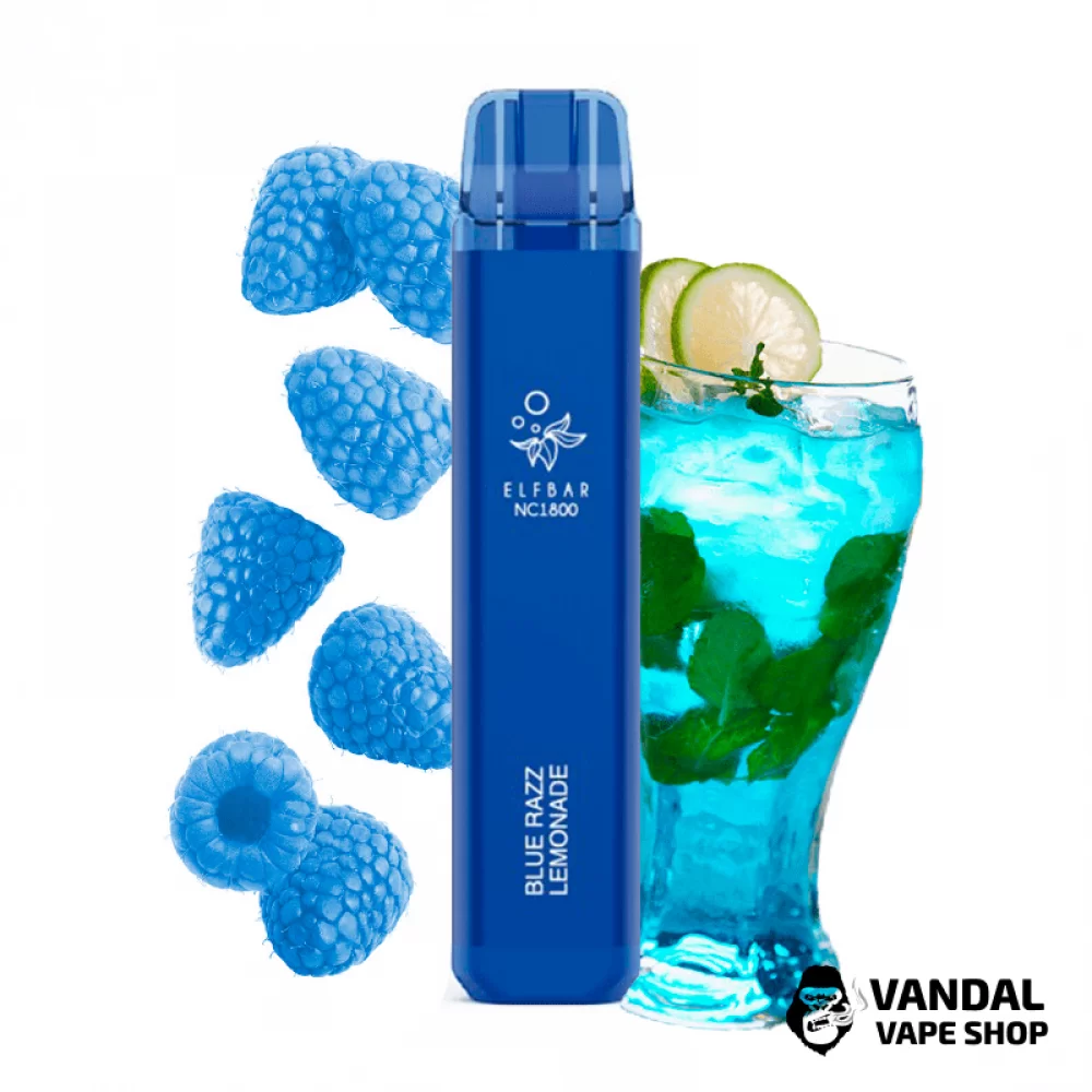 Одноразовый Pod Elf Bar NC1800 Disposable Device 950mAh 5% на 1800 затяжек со вкусом лимонада из голубой малины Одноразовый Pod Elf Bar NC1800 Disposable Device 950mAh 5% на 1800 затяжек со вкусом лимонада из голубой малины
