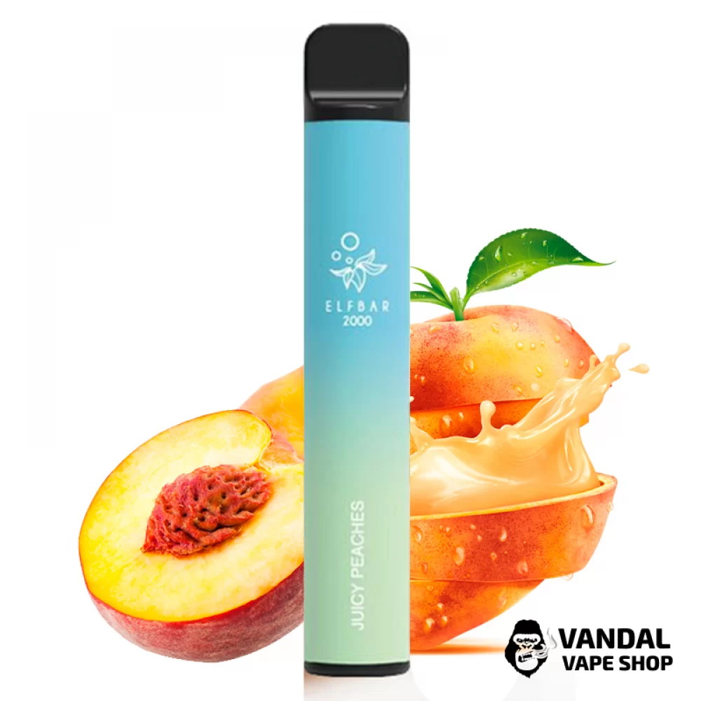 Одноразовый Pod Elf Bar 2000 Disposable 1200 mAh 5% на 2000 затяжек со вкусом сочных персиков Одноразовый Pod Elf Bar 2000 Disposable 1200 mAh 5% на 2000 затяжек со вкусом сочных персиков