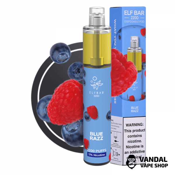 Одноразовая Pod система Elf Bar 2200 Disposable Pod 1250mAh - Blue Razz со вкусом малины и черники