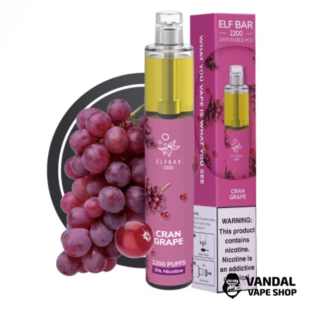 Одноразовая Pod система Elf Bar 2200 Disposable Pod 1250mAh - Cran Grape со вкусом клюквы и винограда