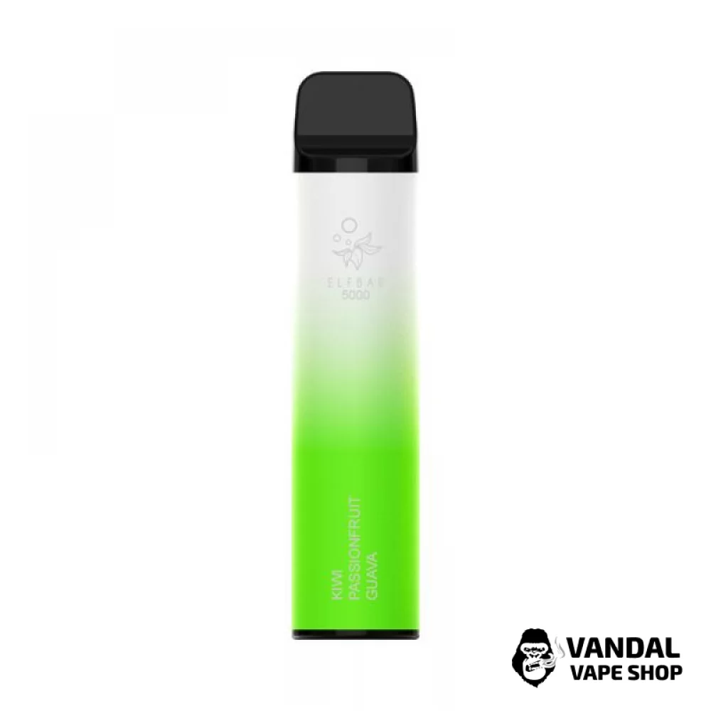 Одноразовый перезаряжаемый Pod Elf Bar 650 мАч на 5000 затяжек со вкусом киви, маракуйи и гуавы Одноразовый перезаряжаемый Pod Elf Bar 650 мАч на 5000 затяжек со вкусом киви, маракуйи и гуавы