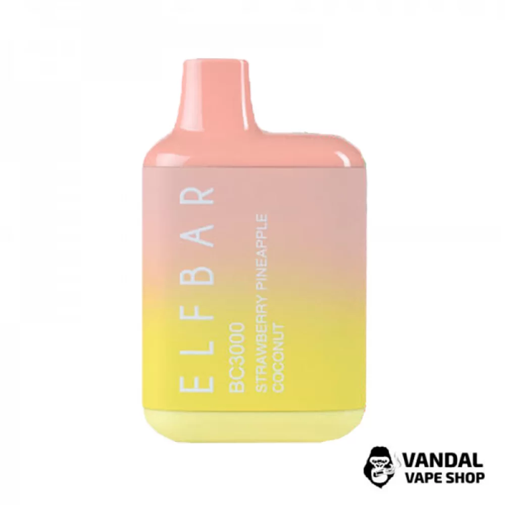 Одноразовый Pod Elf Bar BC3000 Disposable Device 650mAh 5% на 3000 затяжек со вкусом клубники, ананаса и кокоса Одноразовый Pod Elf Bar BC3000 Disposable Device 650mAh 5% на 3000 затяжек со вкусом клубники, ананаса и кокоса