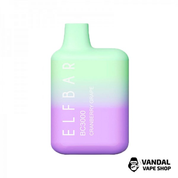 Одноразовий Pod Elf Bar BC3000 Disposable Device 650mAh 5% на 3000 затяжок зі смаком журавлини з виноградом