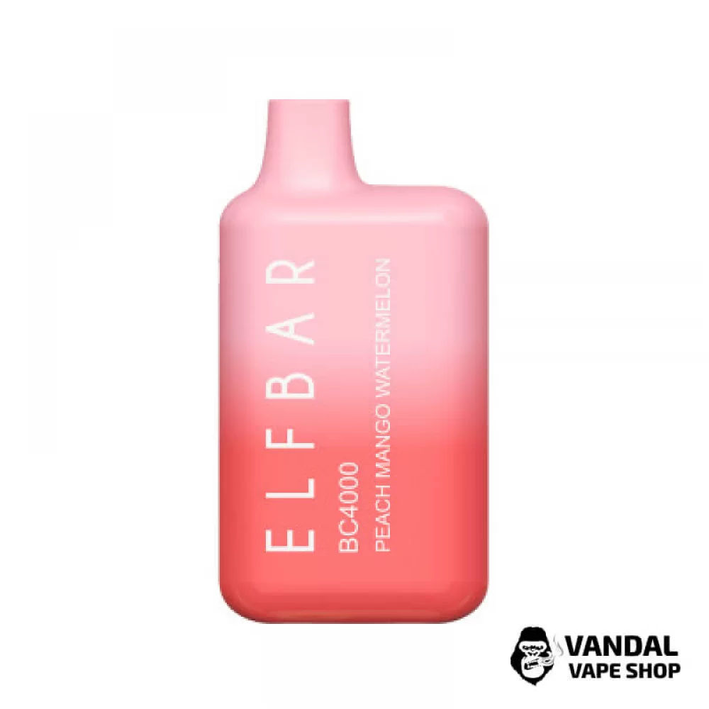 Одноразовый Pod Elf Bar BC4000 Disposable Device 650mAh 5% на 4000 затяжек со вкусом персика, манго и арбуза Одноразовый Pod Elf Bar BC4000 Disposable Device 650mAh 5% на 4000 затяжек со вкусом персика, манго и арбуза
