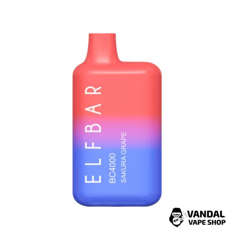 Одноразовый Pod Elf Bar BC4000 Disposable Device 650mAh 5% на 4000 затяжек со вкусом сакуры и винограда Одноразовый Pod Elf Bar BC4000 Disposable Device 650mAh 5% на 4000 затяжек со вкусом сакуры и винограда