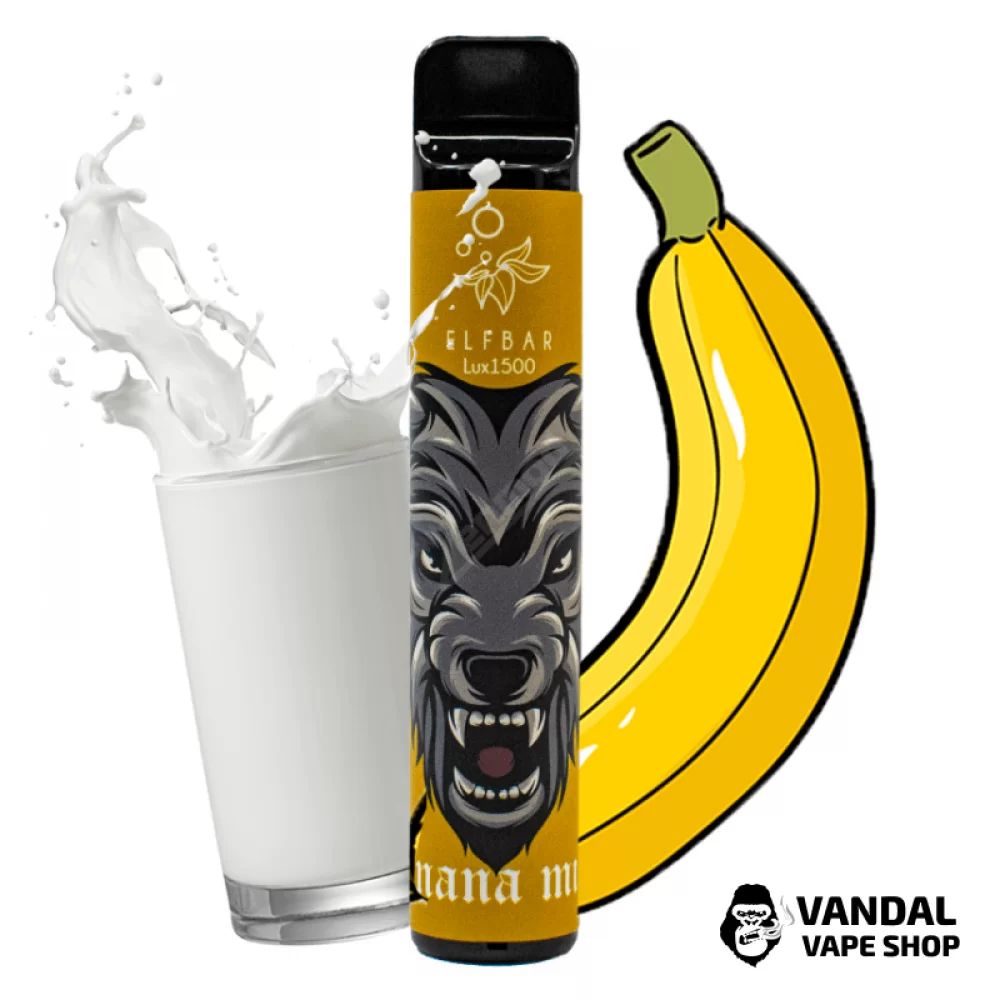 Одноразовий Pod Elf Bar Lux 1500 Disposable Device 850mAh 50 мг на 1500 затяжок зі смаком банану з молоком Одноразовий Pod Elf Bar Lux 1500 Disposable Device 850mAh 50 мг на 1500 затяжок зі смаком банану з молоком
