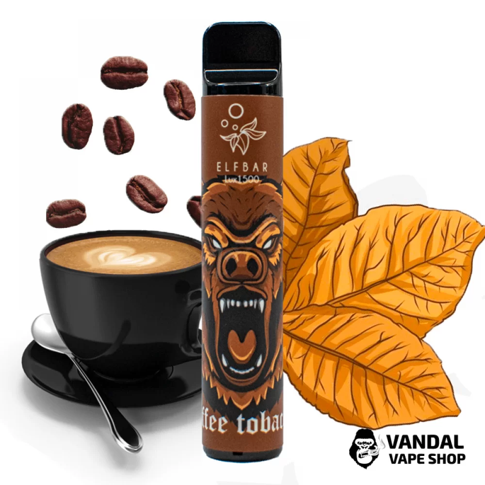 Одноразовый Pod Elf Bar Lux 1500 Disposable Device 850mAh 50 мг на 1500 затяжек со вкусом кофе и табака Одноразовый Pod Elf Bar Lux 1500 Disposable Device 850mAh 50 мг на 1500 затяжек со вкусом кофе и табака