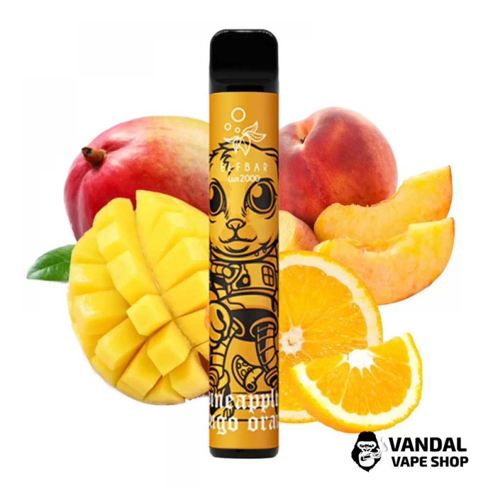 Одноразовая Pod-система Elf Bar Lux на 2000 затяжек со вкусом ананаса, манго и апельсина Одноразовая Pod-система Elf Bar Lux на 2000 затяжек со вкусом ананаса, манго и апельсина