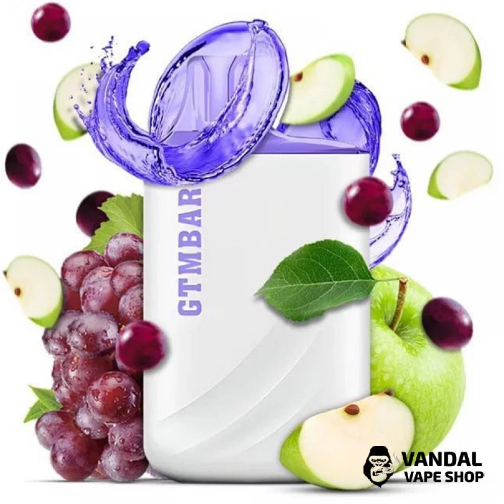 Одноразова Pod система GTM Bar Porter 5000 50 мг 550 мАг на 5000 затяжок зі смаком кислого винограда і яблука