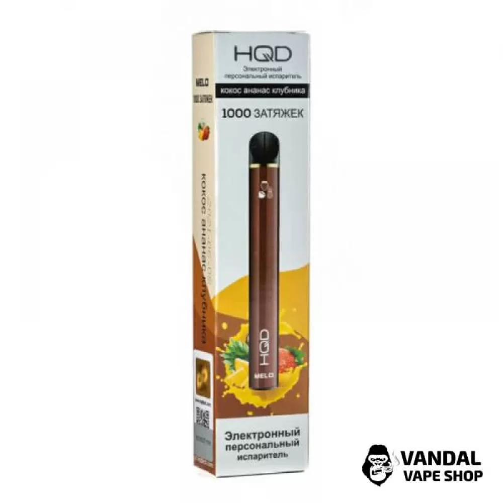 Одноразова Pod система HQD Melo на 1000 затяжок зі смаком кокосу, ананасу і полуниці