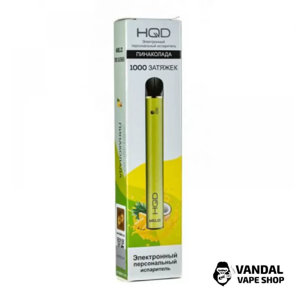 Одноразовая Pod система HQD Melo на 1000 затяжек со вкусом напитка "пина колада" Одноразовая Pod система HQD Melo на 1000 затяжек со вкусом напитка "пина колада"