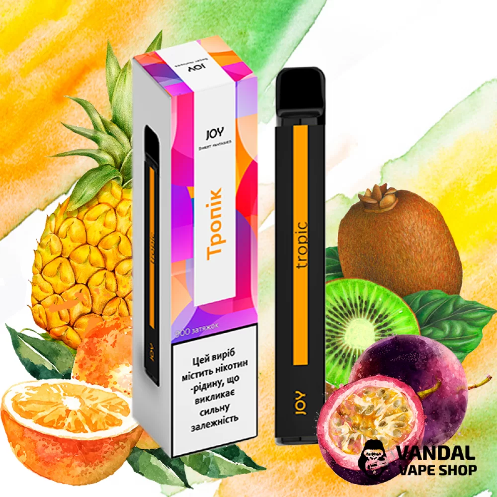 Одноразова Pod система JOY Disposable Pod Kit 5% 550 mAh на 900 затяжок зі смаком тропічних фруктів Одноразова Pod система JOY Disposable Pod Kit 5% 550 mAh на 900 затяжок зі смаком тропічних фруктів