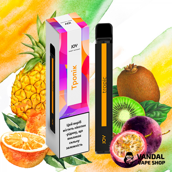 Одноразова Pod система JOY Disposable Pod Kit 5% 550 mAh на 900 затяжок зі смаком тропічних фруктів